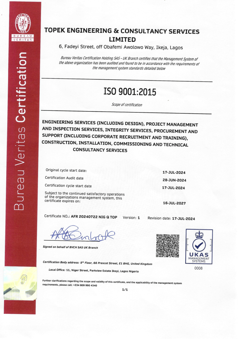 Topek Problem Our Certifications – Topek